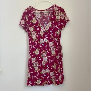 Aeropostale pink wrap dress in size L